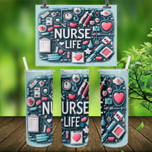 Nurse Life 20oz Tumbler Design (Blue)