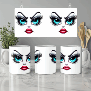 (60) - 3D Funny Face Mug Wrap Bundle